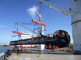 Roy Hill Iron Ore reclaimer at Port Hedland, Western Australia